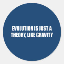 Evolution is just a theory like gravity round sticker