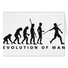evolution javelin thrower grußkarte