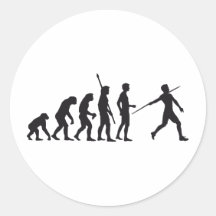 evolution javelin thrower runder sticker