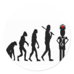 Evolution NURSE, HIlarious Darwin Gifts Round Stickers