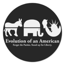 Evolution of an American Round Stickers