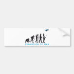 evolution of man controling model airplane auto aufkleber