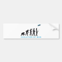 evolution of man controling model airplane auto aufkleber