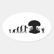 Evolution of Man - Rise of the Cockroach Oval Sticker