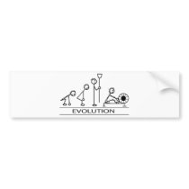 Evolution of man with rowing bumper stickers