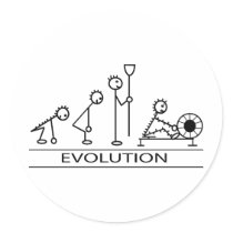 Evolution of man with rowing round sticker