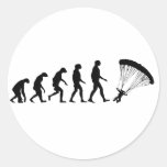 Evolution of Parachuting Round Sticker