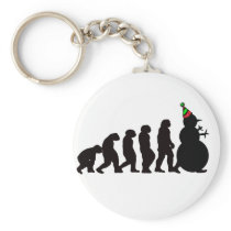 Evolution of Snowman, Fun Winter Apparel and Gifts keychains