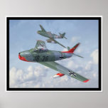 Evolution of the Breed: F-86 & Me 262 in formation posters