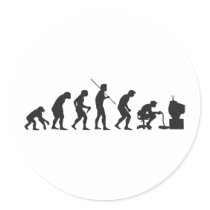 Evolution of Video Games Gaming Gamer Round Sticker