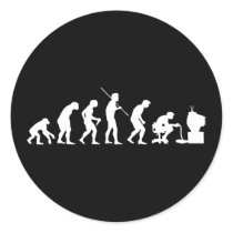 Evolution of Video Games Gaming Gamer Round Stickers