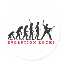 evolution rocks runder sticker