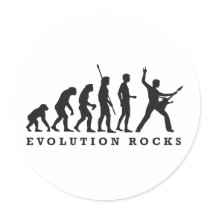 evolution rocks runder aufkleber