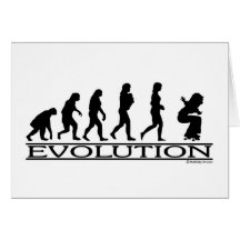 Evolution - Skateboarding - Female Greeting Cards