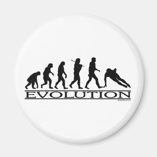 Evolution - Speed Skating Refrigerator Magnets