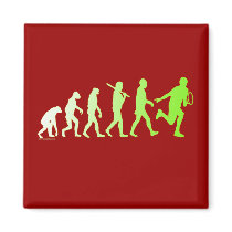Evolution Tennis Humourous Tennis Tshirt Refrigerator Magnet