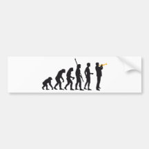 evolution trumpet player autoaufkleber