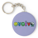 EVOLVE with Six Symbols of Peace and Progress Keychain