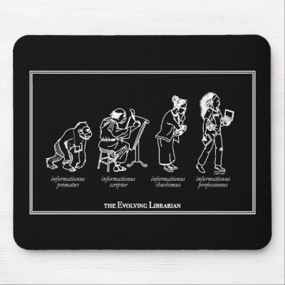 Evolving Librarian Mousepad - black by sasi_ischool