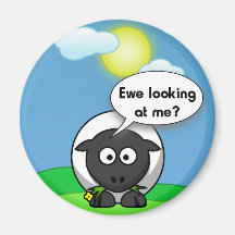 Ewe looking at me fridge magnet
