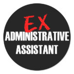 EX ADMIN ASST ROUND STICKERS