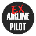 EX AIRLINE PILOT ROUND STICKERS