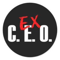 EX CEO DARK ROUND STICKER