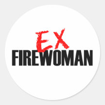 EX FIREWOMAN LIGHT ROUND STICKERS