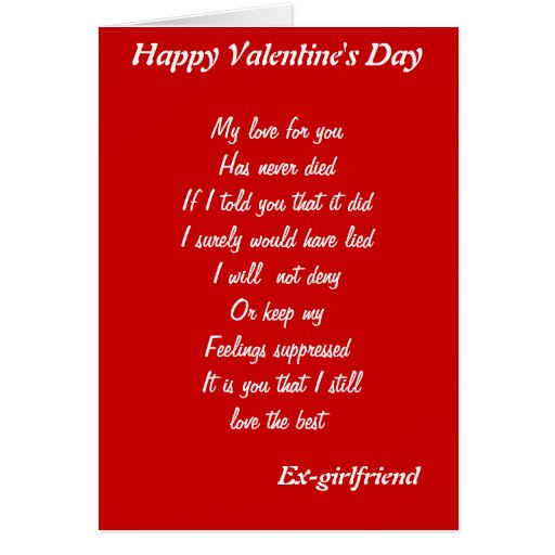 Ex-girlfriend valentine's day cards | Zazzle Ex-girlfriend valentine's day cards | Zazzle