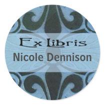 Ex Libris Bookplate Sticker (Tilo blue)