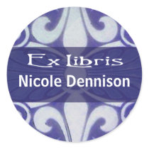 Ex Libris Bookplate Sticker (Tilo blue)