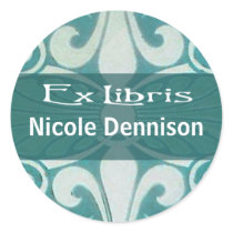 Ex Libris Bookplate Sticker (Tilo teal)