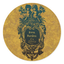 Ex Libris Cartouche & Cherubs Sticker