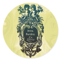 Ex Libris Cartouche & Cherubs Sticker