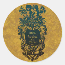 Ex Libris Cartouche & Cherubs Sticker