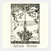 Ex Libris Tree with Ribbon Sticker