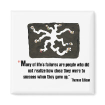 Exam motivational quote by Thomas Edison - Refrigerator Magnets