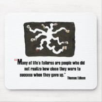 Exam motivational quote by Thomas Edison - Mousepad
