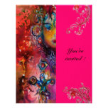 EXCALIBUR bright fuchsia red pink purple white Custom Invitation