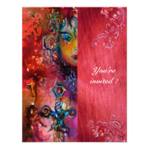 EXCALIBUR, fuchsia pourpre bleu rouge lumineux Faire-parts