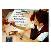 "Excellence" affirmation note card (blank inside)