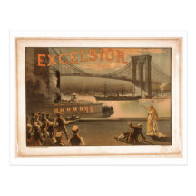 Excelsior 1883 Brooklyn Bridge New York City c1883 Postcards