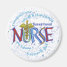 Exceptional Nurse Motto Refrigerator Magnet
