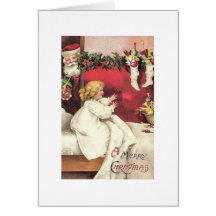 Excitation de Noël d'un enfant Cartes De Vœux