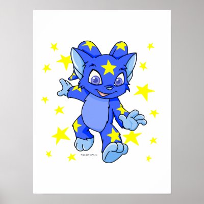 Excited Starry Acara with star burst Poster by neopets
