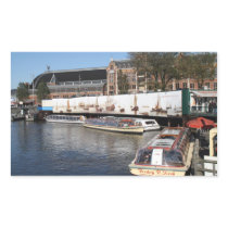 Excursion boats in Amsterdam Rectangle Sticker