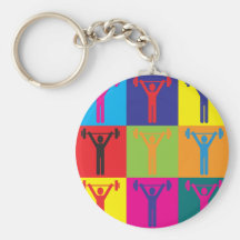 Exercise Pop Art Key Chains