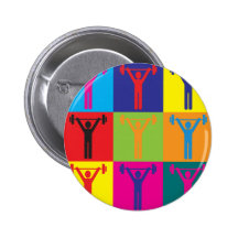 Exercise Pop Art Pinback Buttons