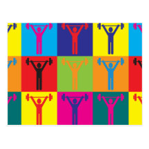 Exercise Pop Art Post Cards