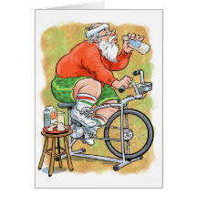 Exercise Santa Greeting Cards